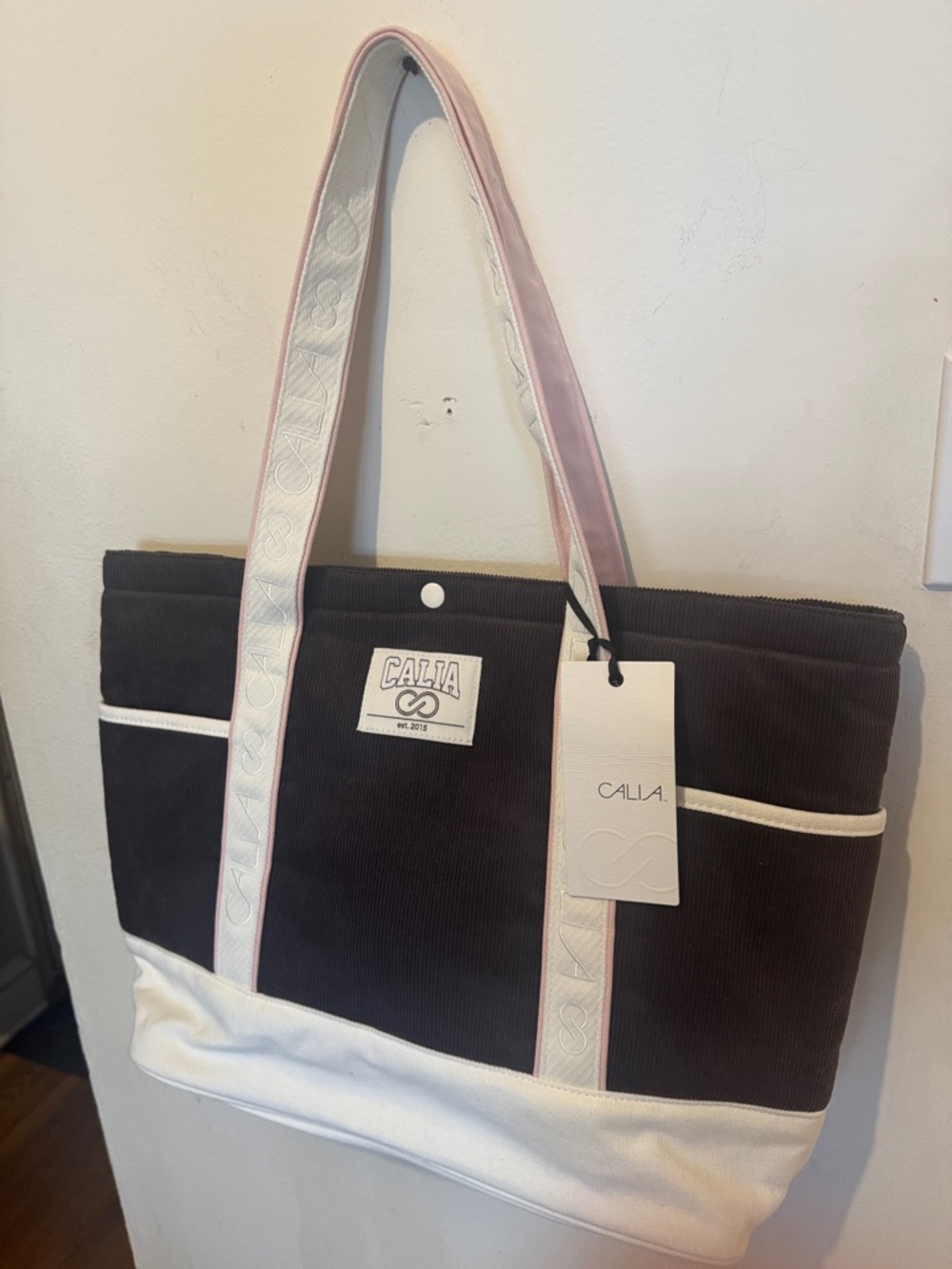CALIA by Carrie Underwood Brown and White Tote Bag